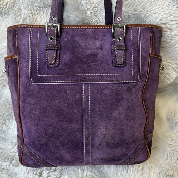 COACH PURPLE SUEDE BAG - Picture 5 of 16